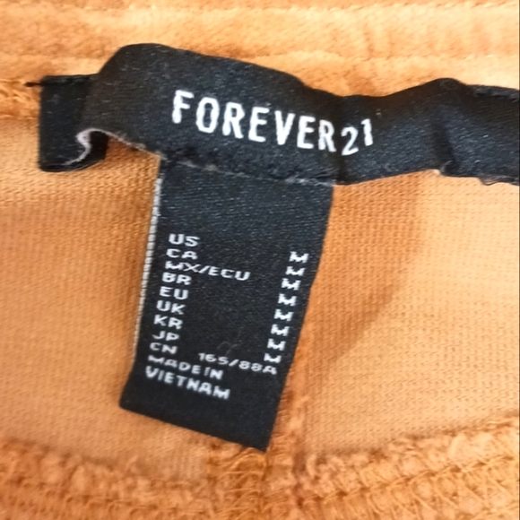 Forever 21 Women's Mustard Yellow Corduroy Overall Dress Sz M - Picture 4 of 9